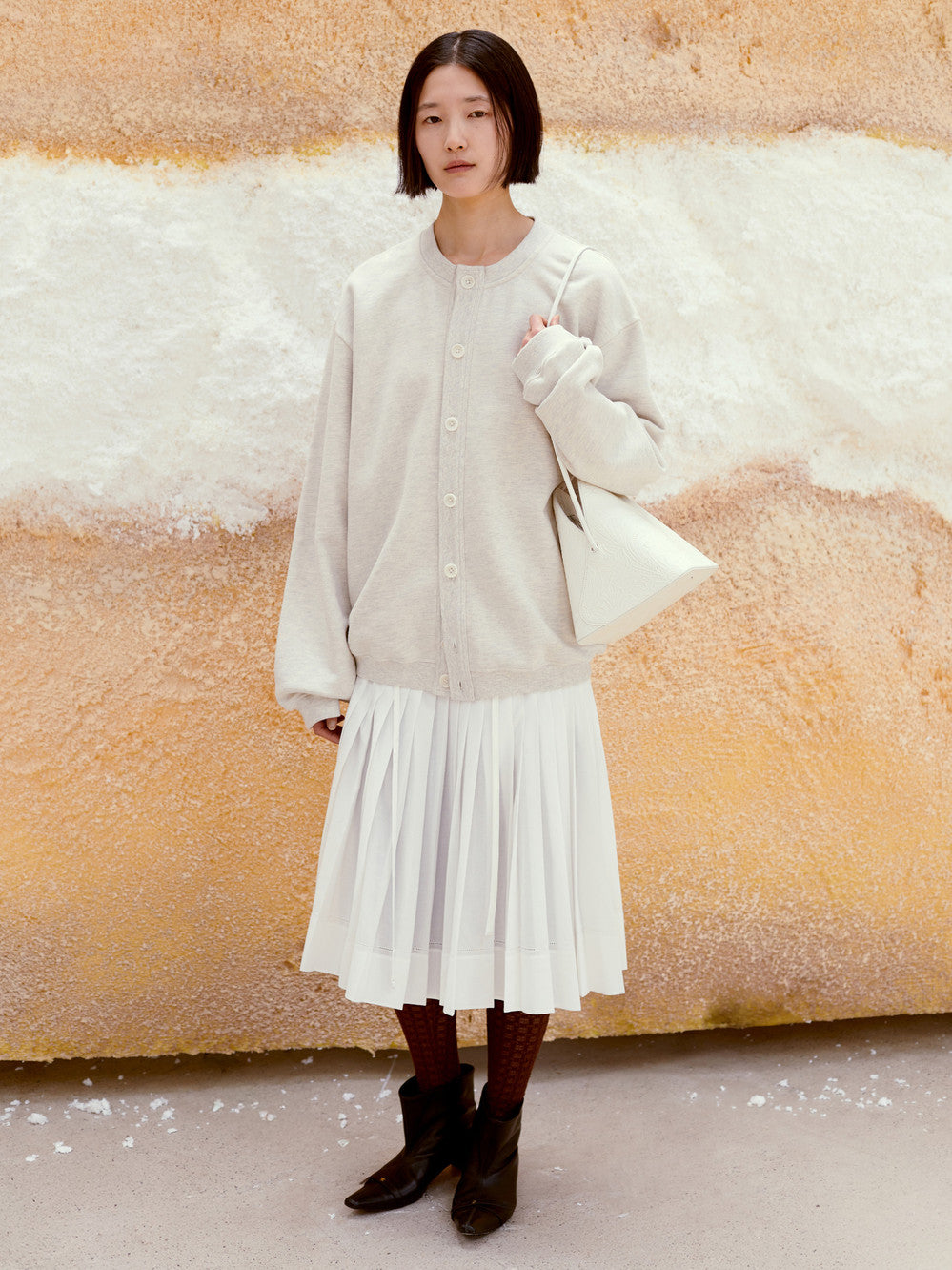 Low Classic Button-Up Sweatshirt Oatmeal