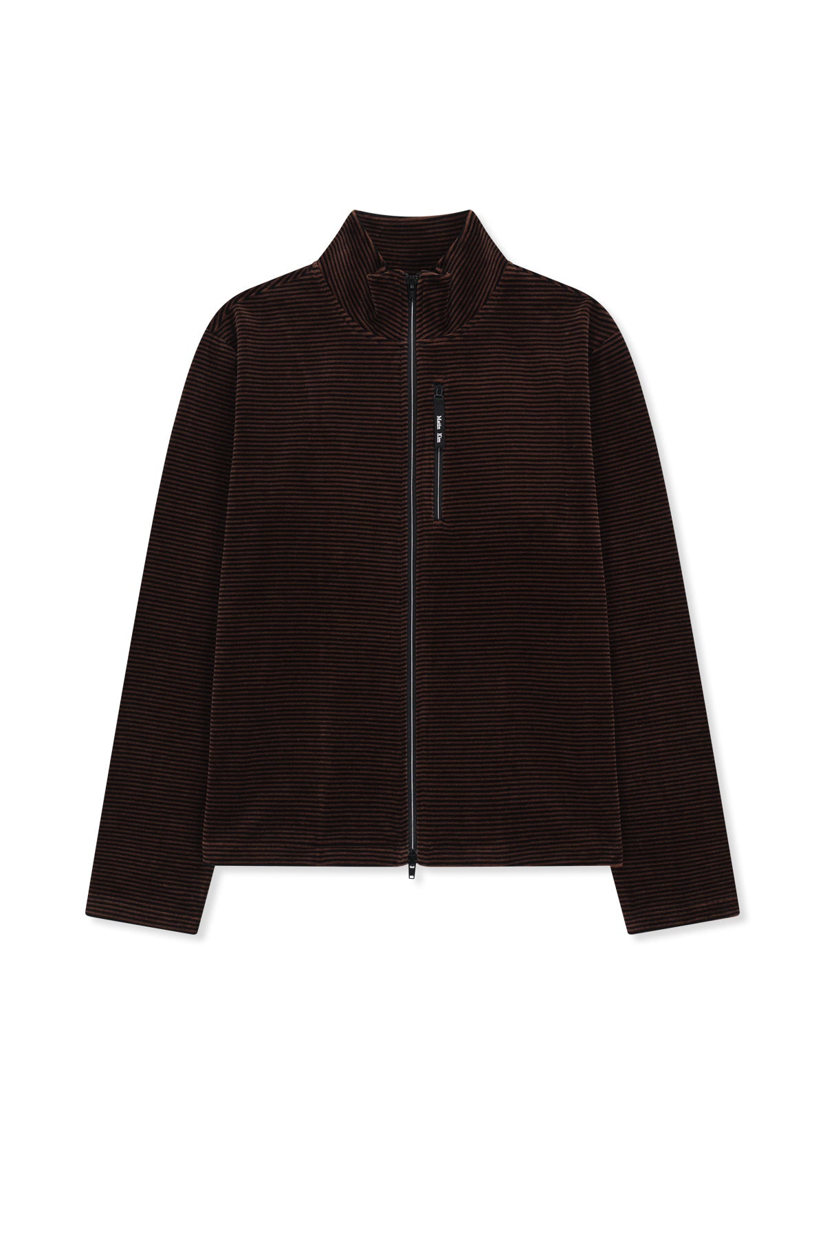 Matinkim Striped Velour Zip UP IN Brown