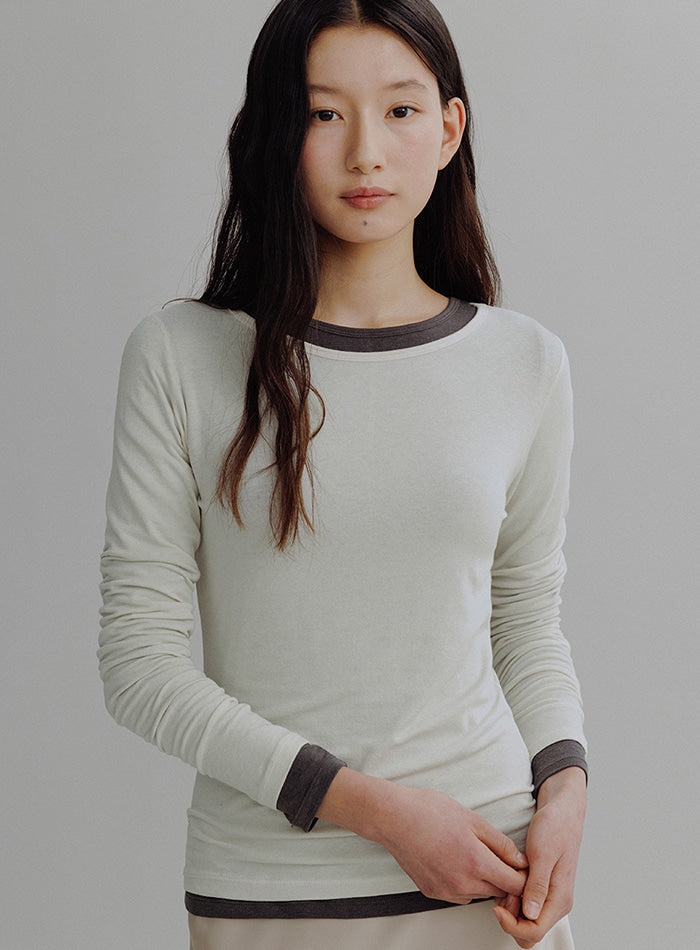Mango Maniplease Nilah Layered Tee Mute Cream