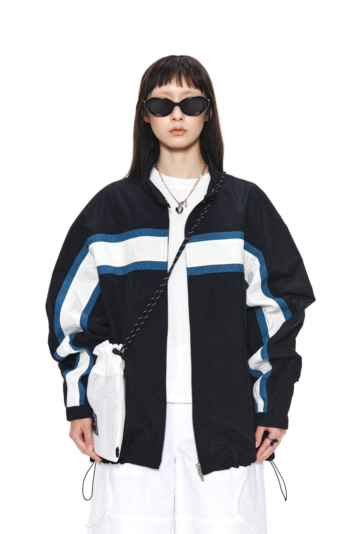 [matinkim] Mesh Mix Racing Jumper For Men IN Black