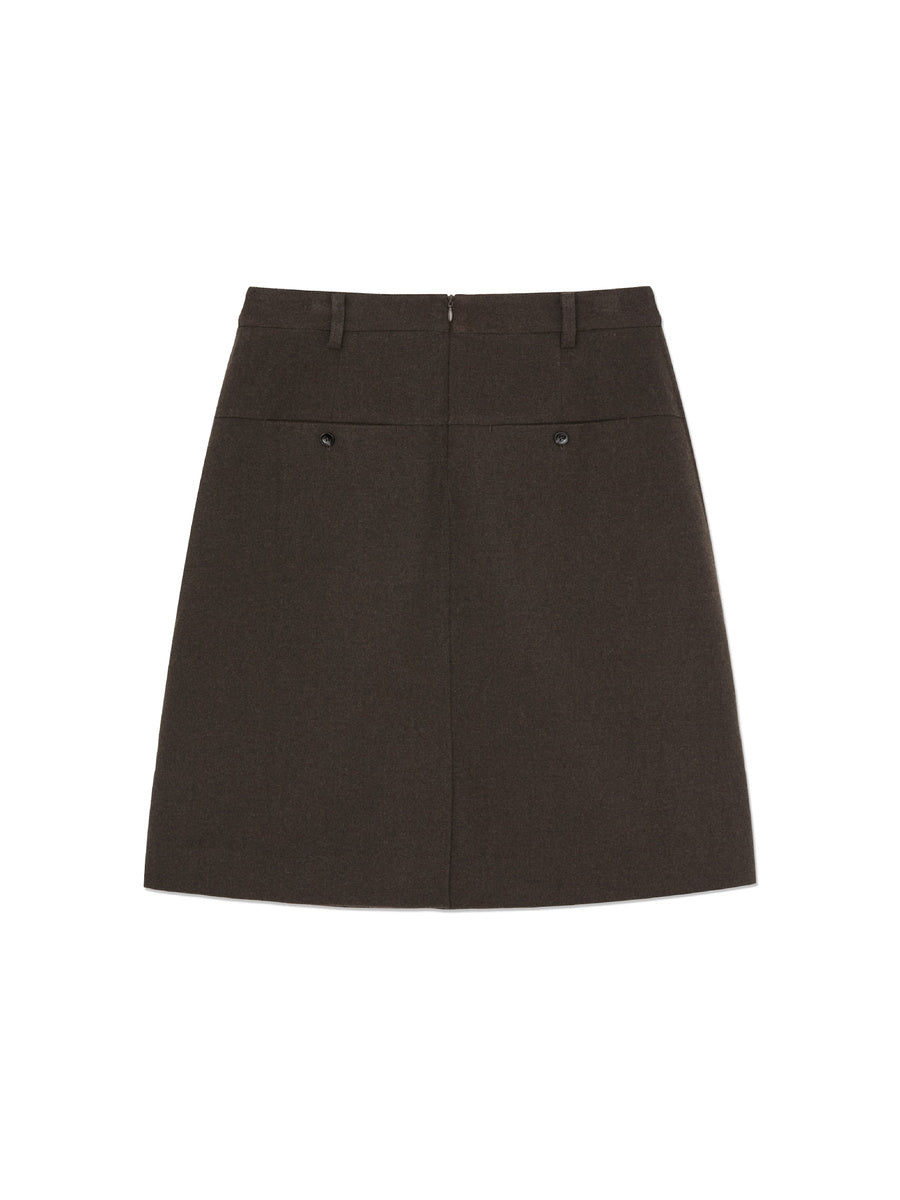 GLOWNY G Monica Midi Skirt (Dark Brown)
