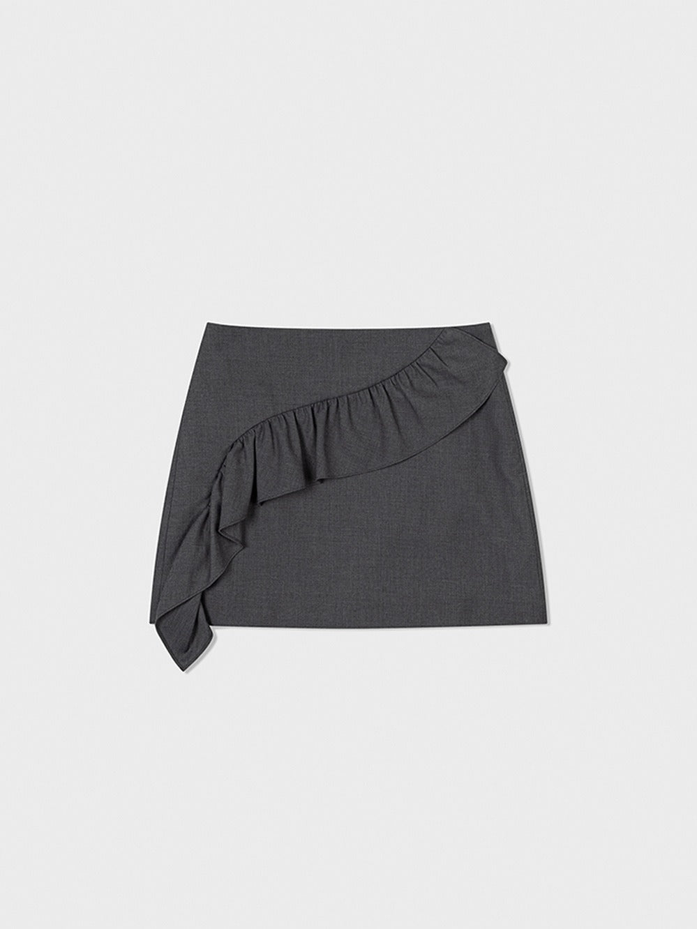 Low Classic Ruffled Mini Skirt Grey