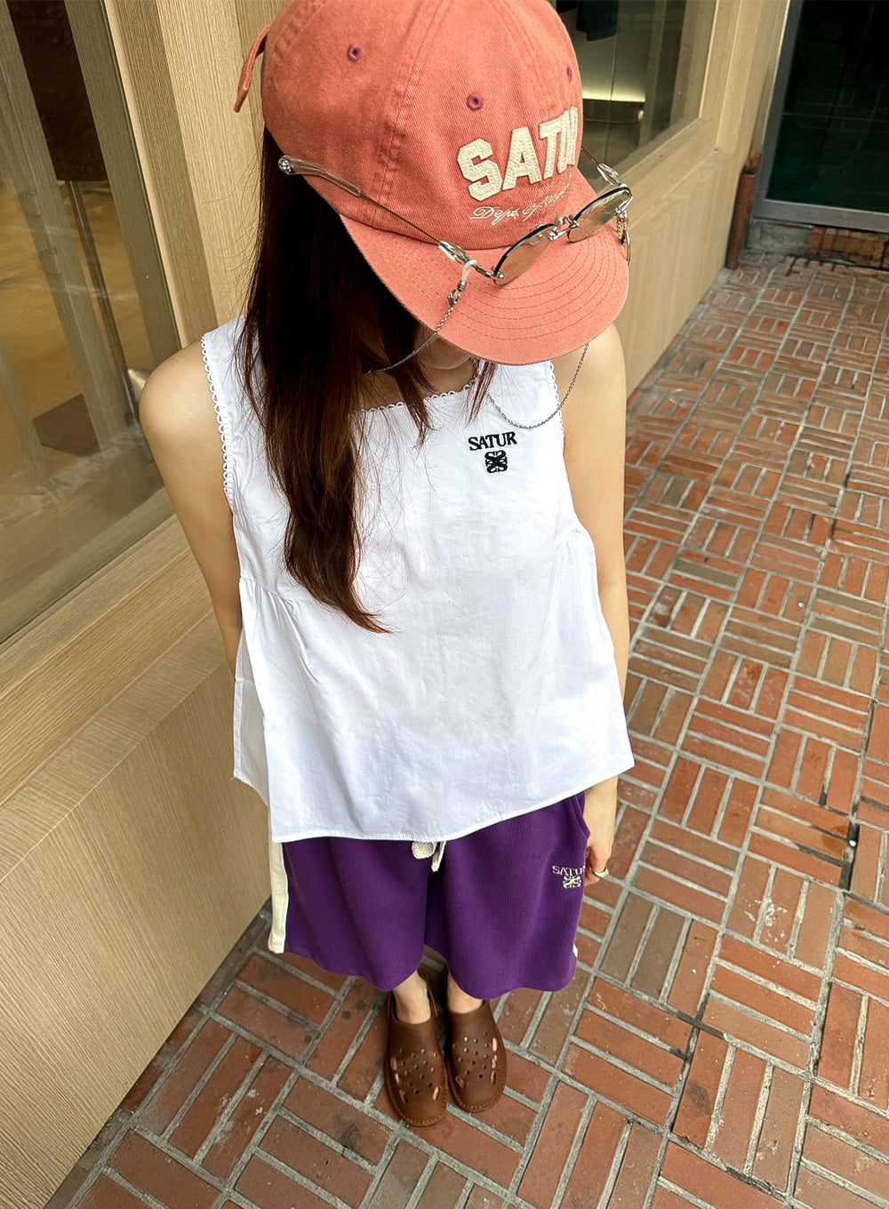 Satur (W) Flare Sleeveless Blouse - White