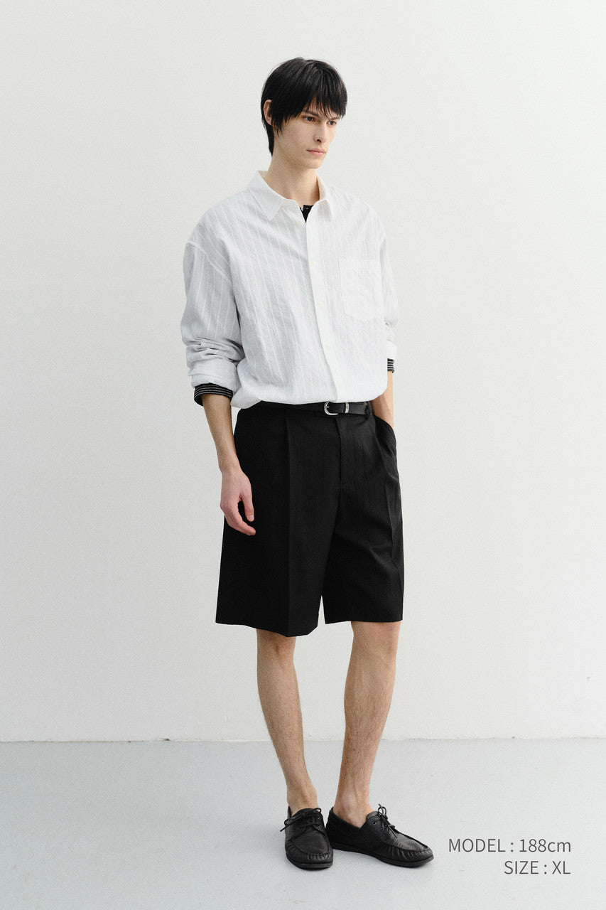 Dunst Unisex Classic Overshirt White Stripe