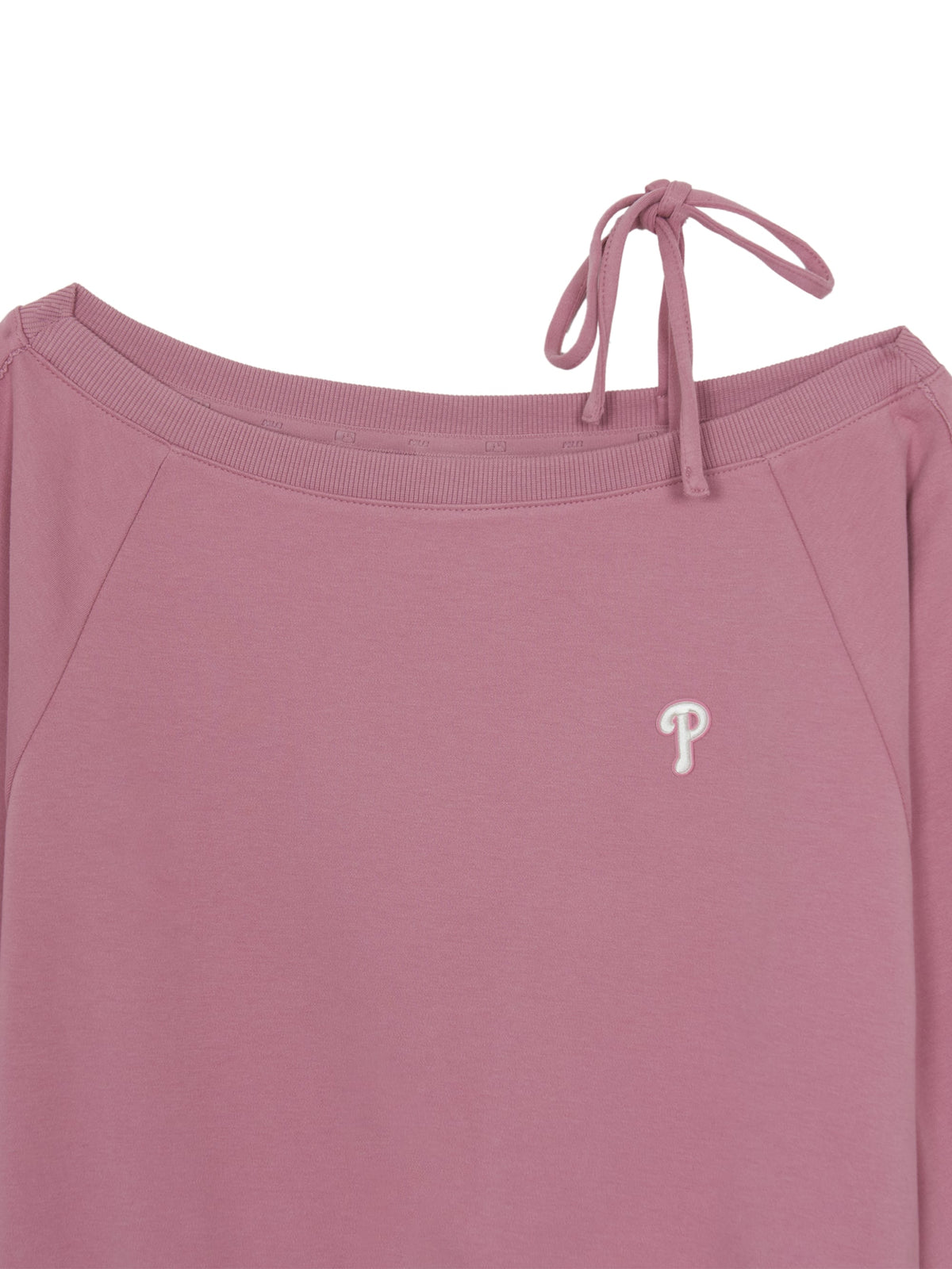 Mlb Women's Varsity Sportive Ribbon Off Shoulder Sweatshirt