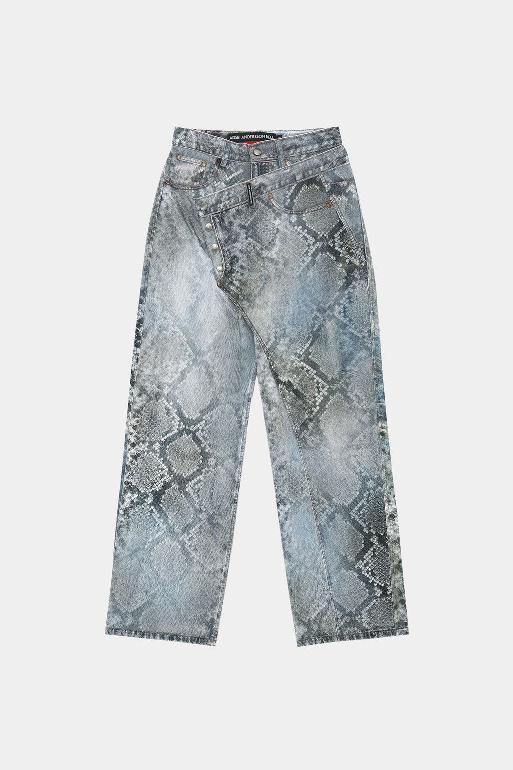 Andersson Bell Python Fade Denim Printed Overlay Jeans