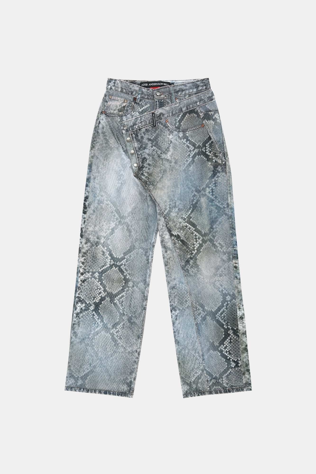 Andersson Bell Python Fade Denim Printed Overlay Jeans