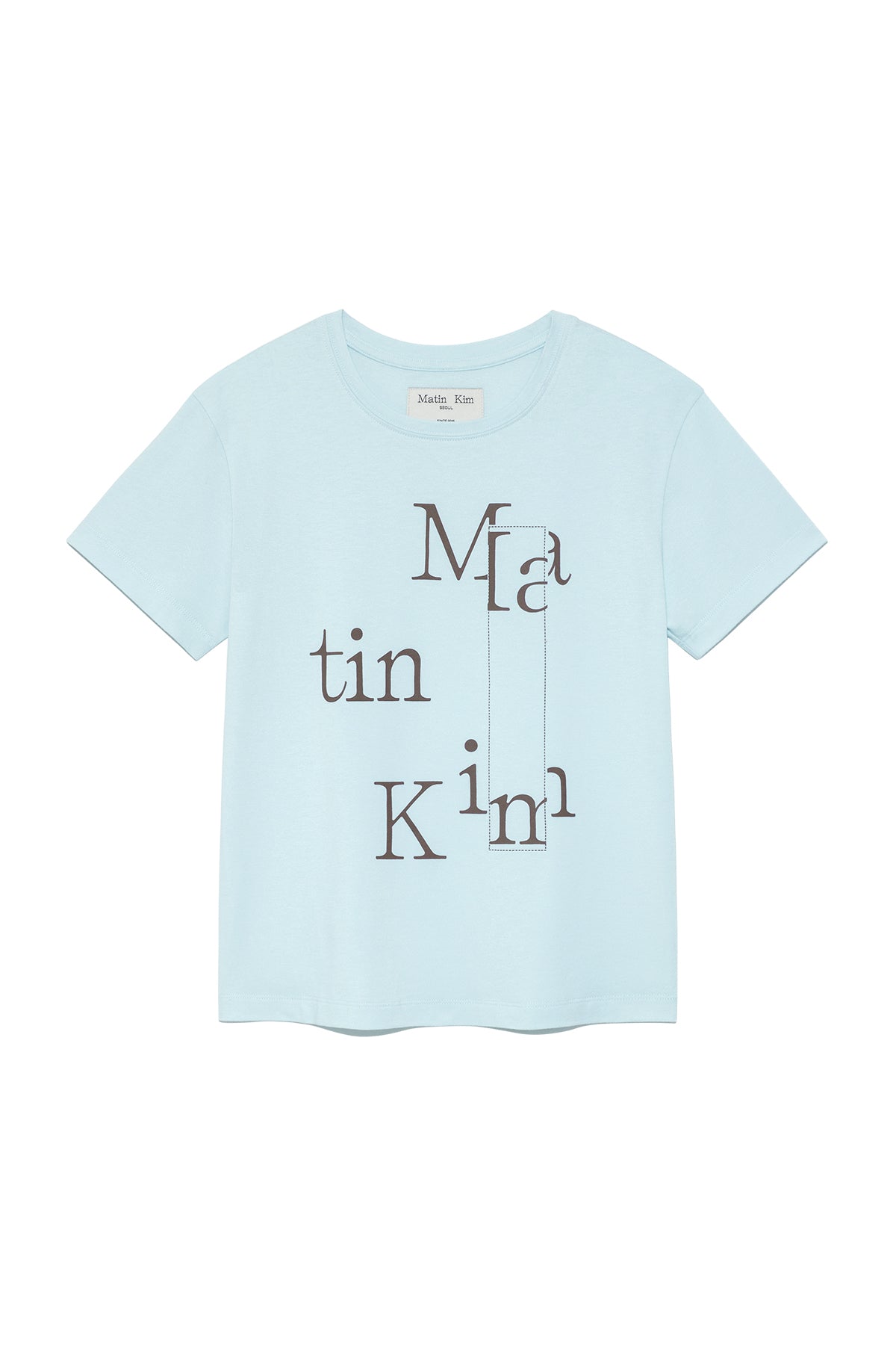 Matinkim Patchwork Graphic Printing Logo Top IN Light Blue