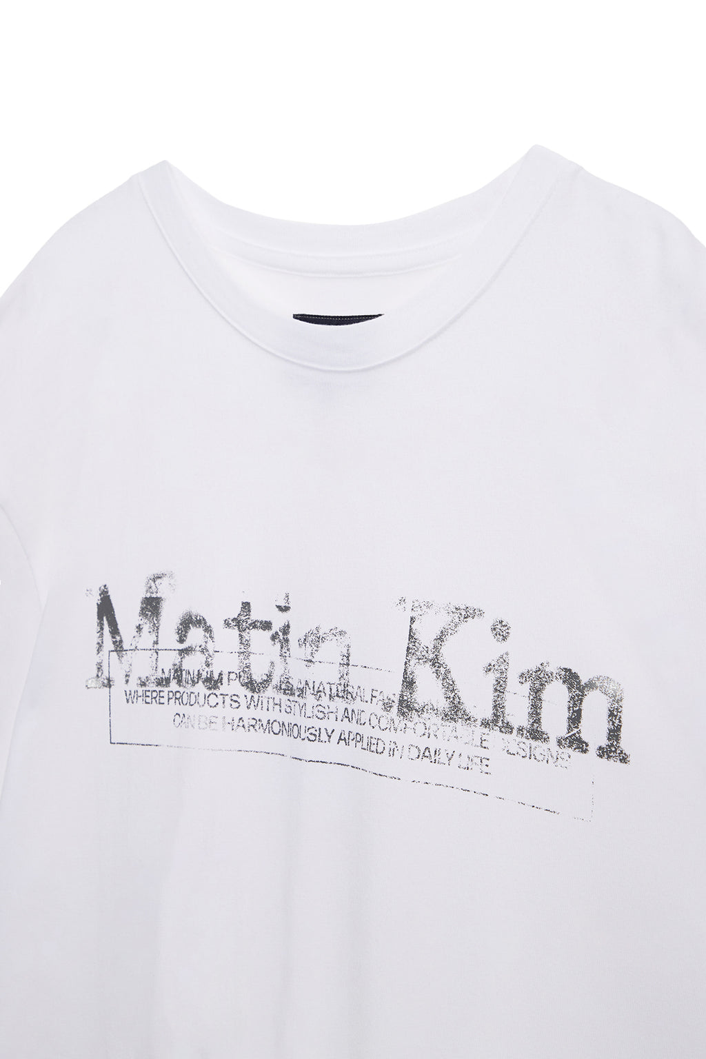 [matinkim] STAMP LOGO GRAPHIC OVERSIZE TOP FOR MEN IN WHITE