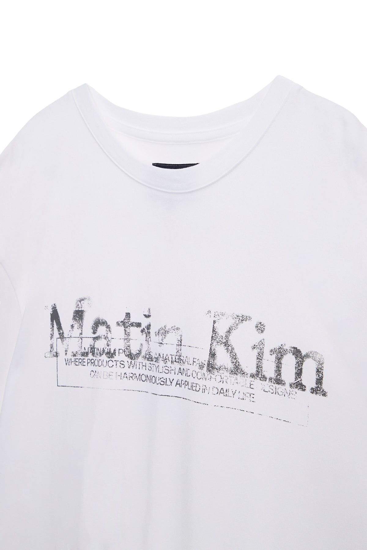 [matinkim] STAMP LOGO GRAPHIC OVERSIZE TOP FOR MEN IN WHITE