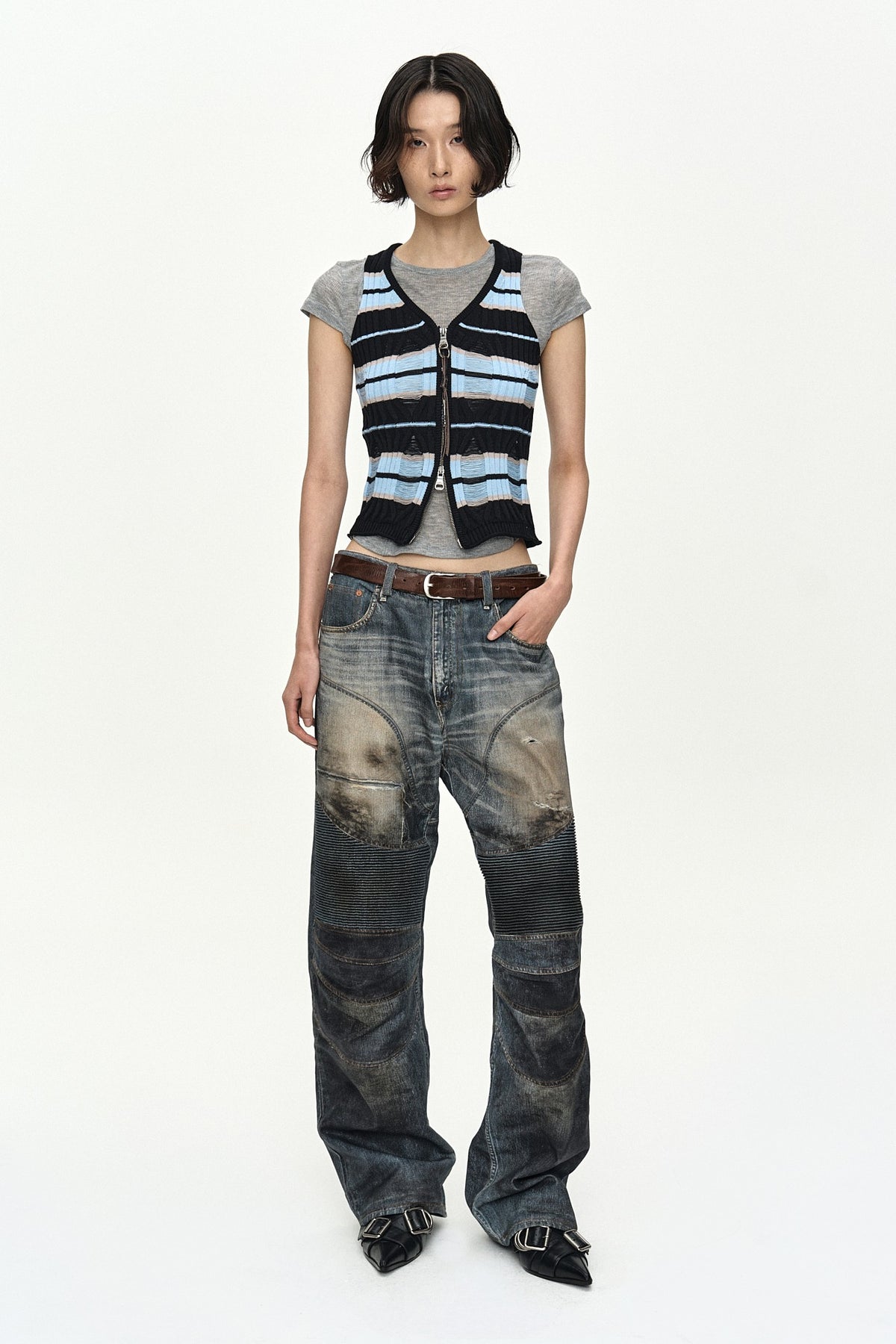 Andersson Bell Stripe Open Knit Vest