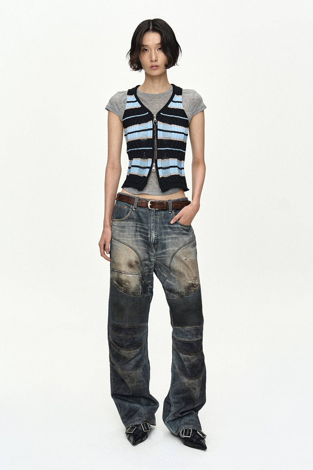 Andersson Bell Stripe Open Knit Vest