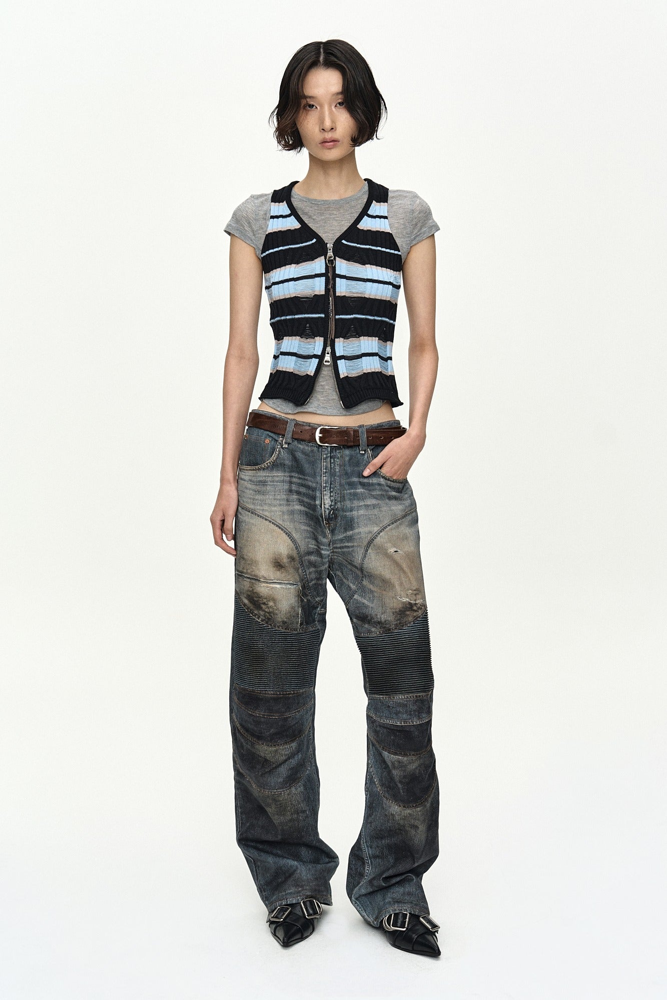 Andersson Bell Stripe Open Knit Vest