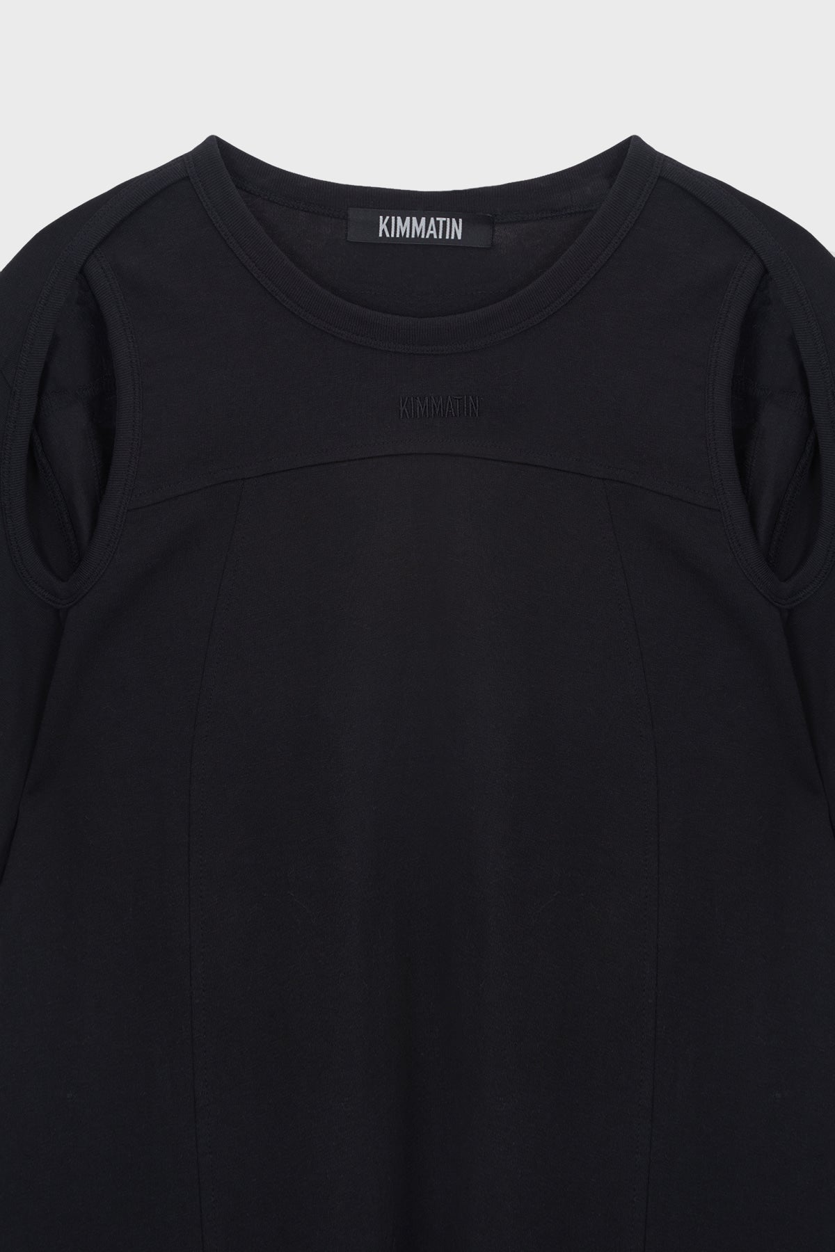 Matinkim Matin Kim Shoulder Hole Half Sleeve Top IN Black