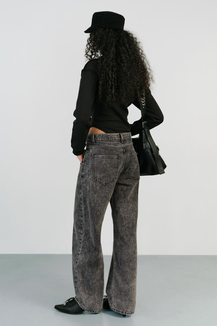 Instantfunk Big Pocket Loose Fit Denim - Grey