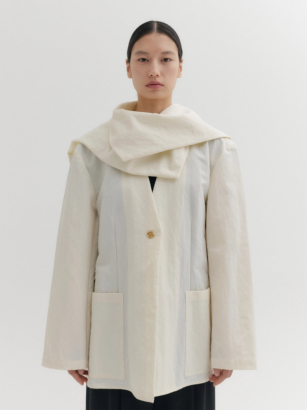 EENK Drape Collar Jacket - Ivory