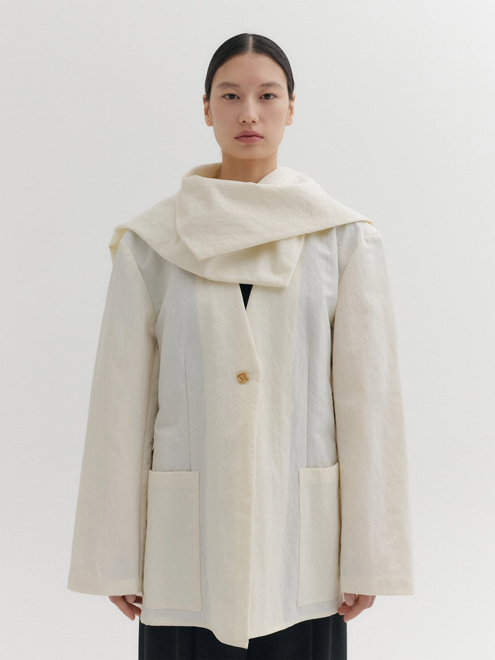 EENK Drape Collar Jacket - Ivory