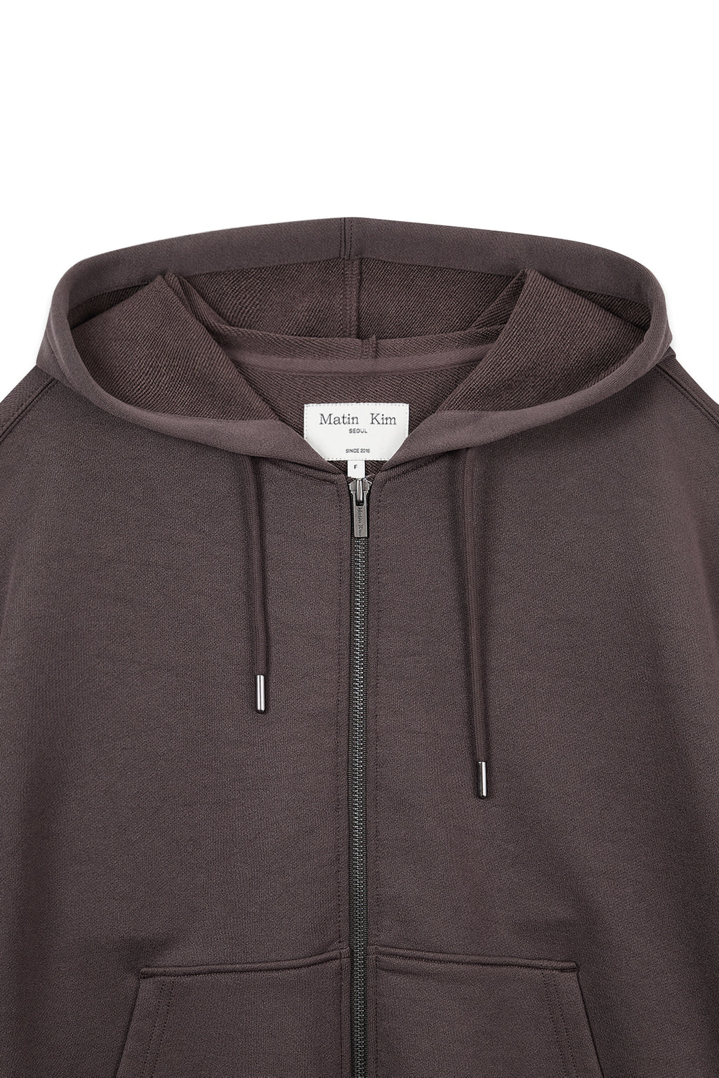 Matinkim Back Logo Glitter Hoody Zip UP For Women IN Brown