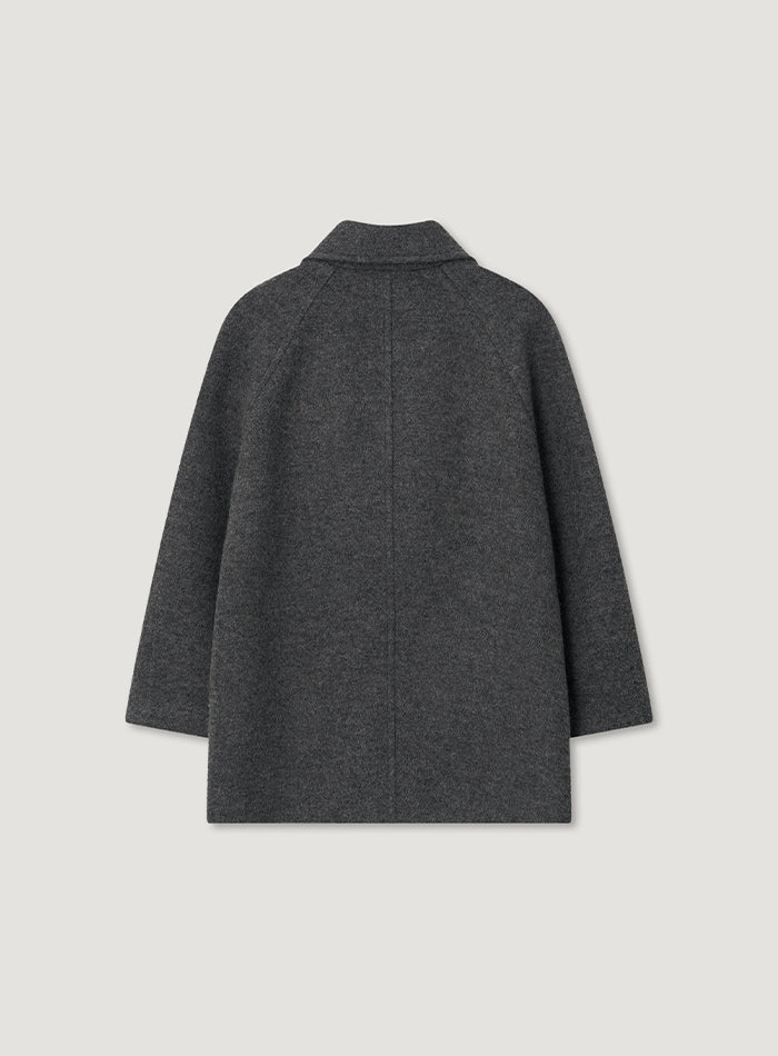Mango Maniplease Bello Wool Coat Charcoal