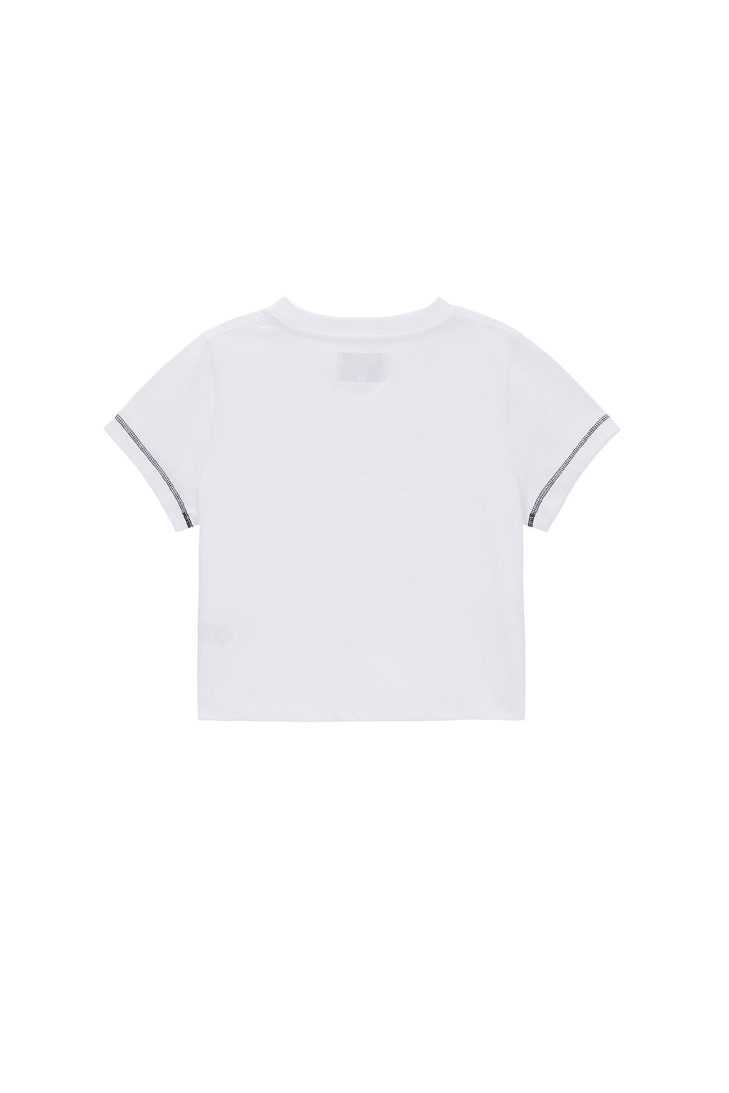 [matinkim] MATIN SMALL LINE LOGO STITCH CROP TOP IN WHITE