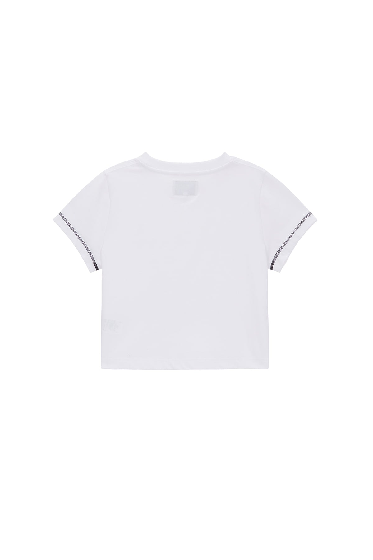 [matinkim] MATIN SMALL LINE LOGO STITCH CROP TOP IN WHITE