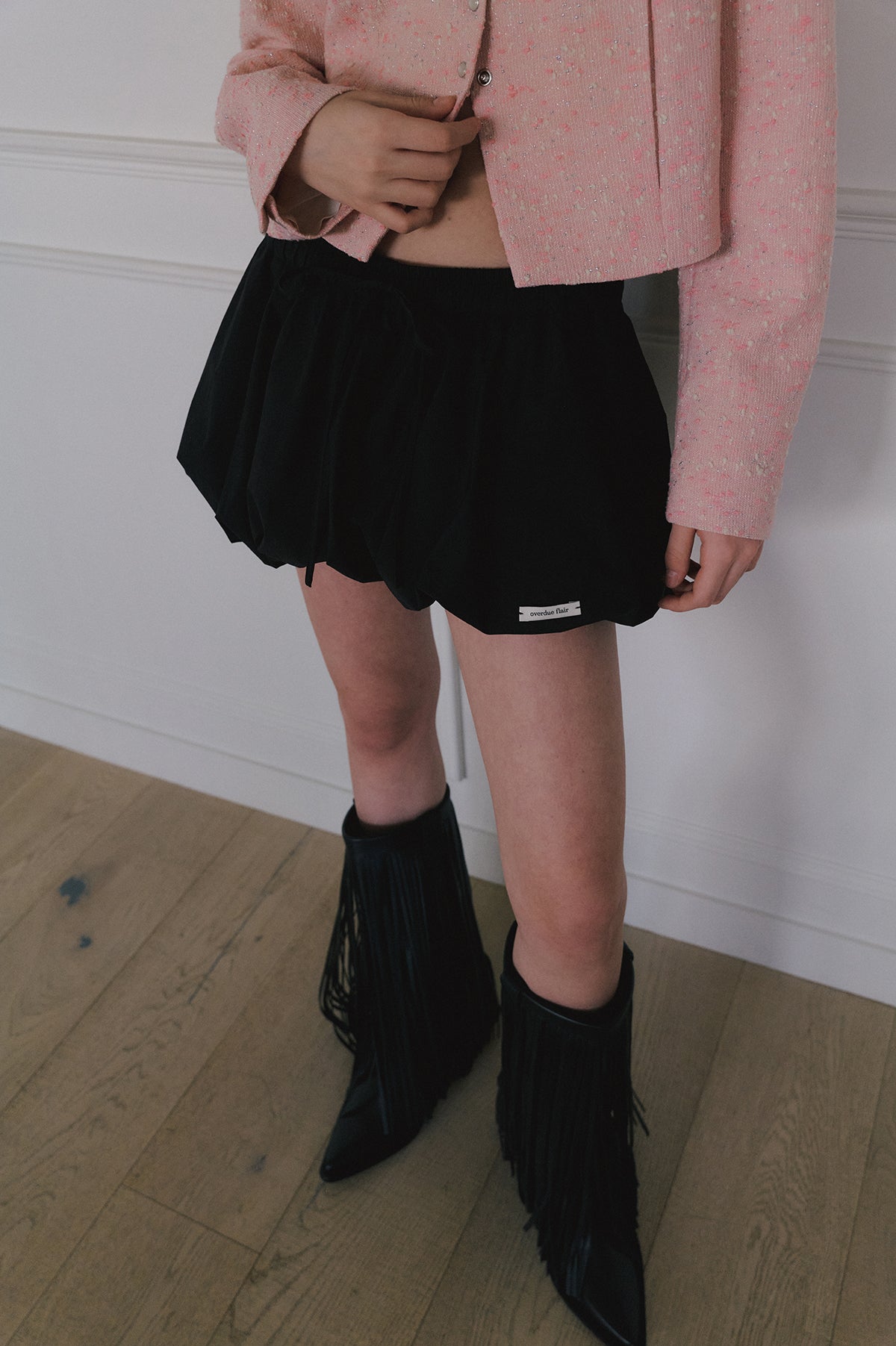 Overdueflair Balloon Micro Mini Skirt Black