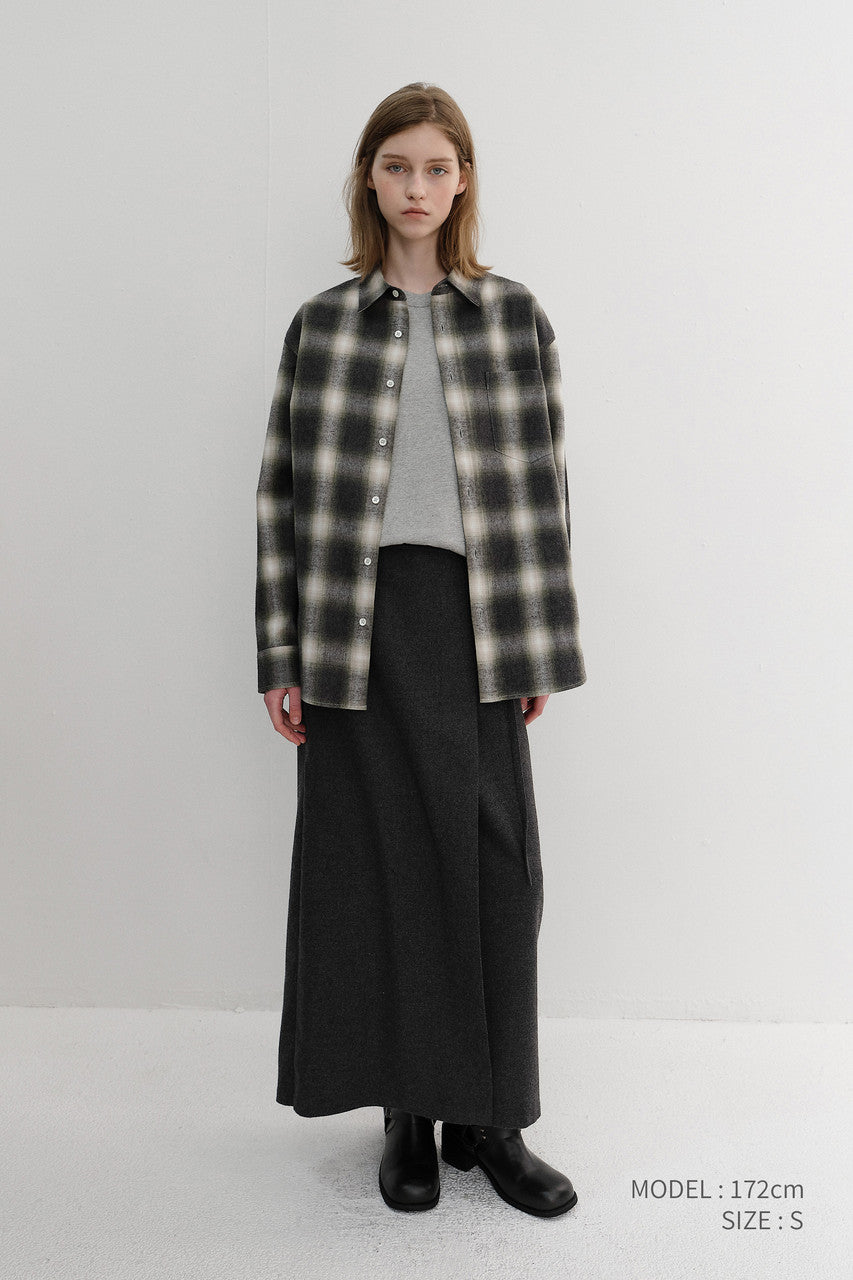 Dunst Unisex Winter Flannel Checked Shirt Olive Green