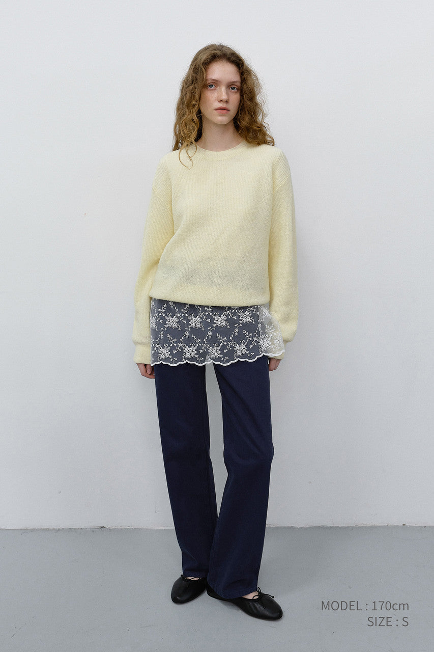 Dunst Unisex Hairly Sweater Lemon Butter
