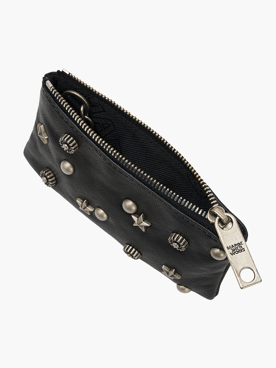 Margesherwood Full Stud Zipper Wallet black washed nappa