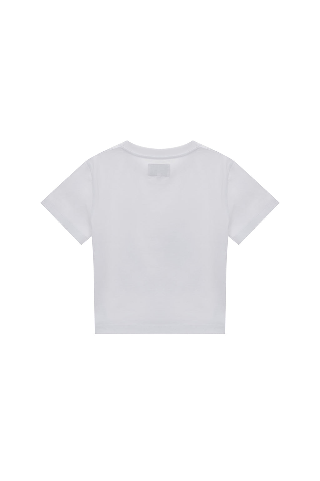 [matinkim] DAZZLE LETTERING CROP TOP IN WHITE