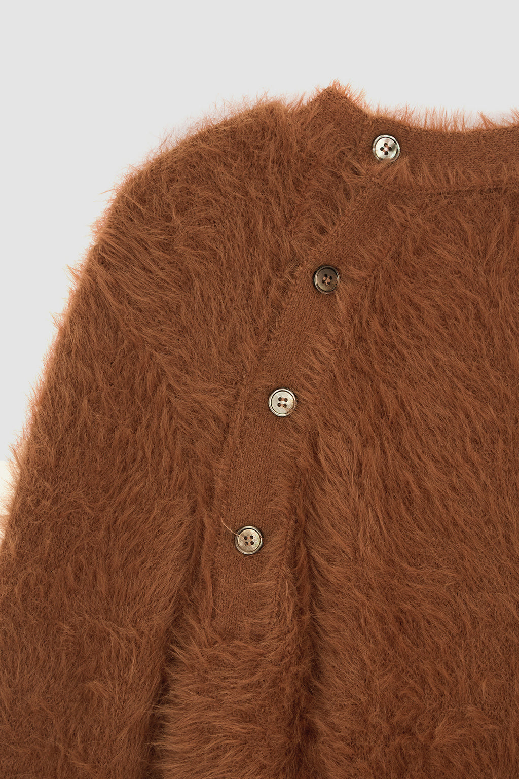 Matinkim Two Way Hairy Cardigan IN Camel