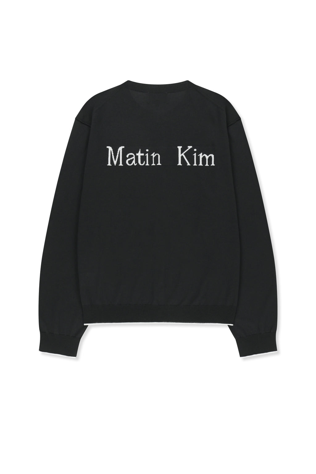 [matinkim] Back Logo Sheer Cardigan For Men IN Black