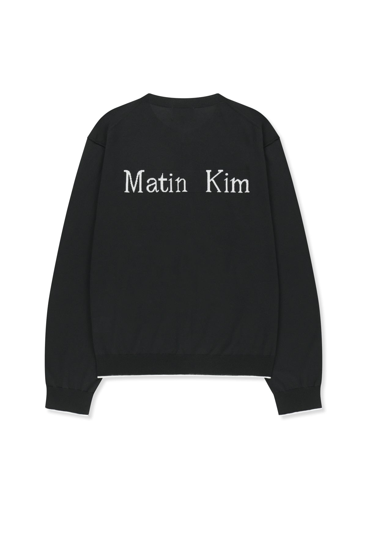 [matinkim] Back Logo Sheer Cardigan For Men IN Black