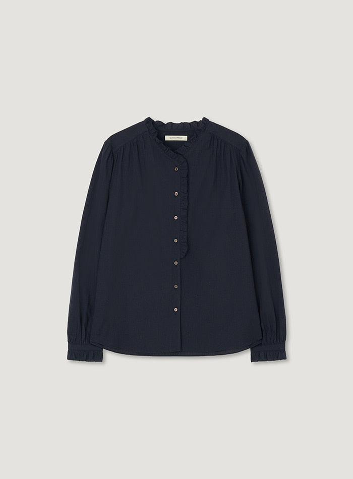 Mango Maniplease French Frill Blouse Navy
