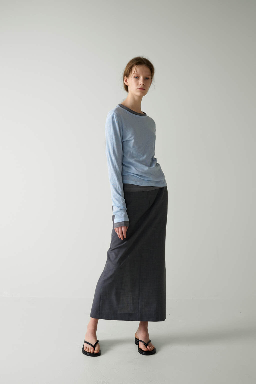 Facade Pattern Classic Maxi Skirt charcoal