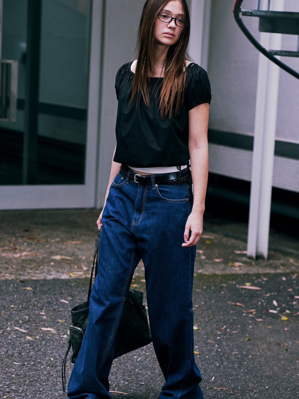 Low Classic Shirring Volume Top Black