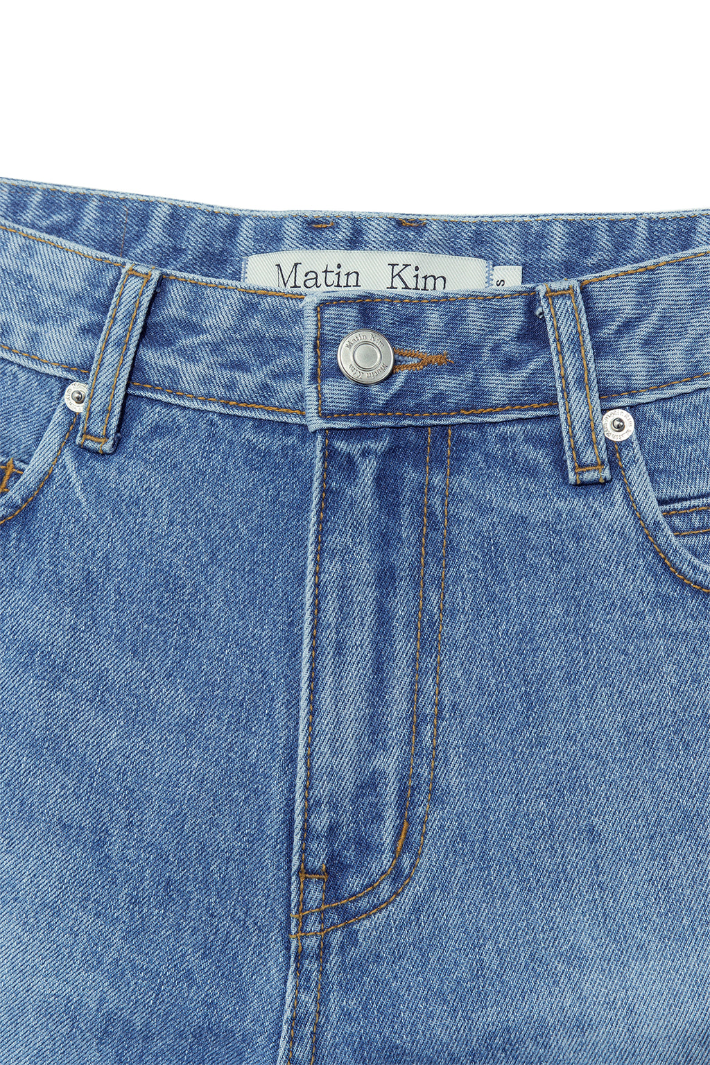 Matinkim Stitch Point Denim Shorts IN Blue