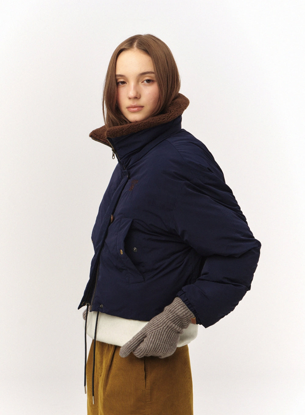 [satur] Classic Knit Gloves - Gray