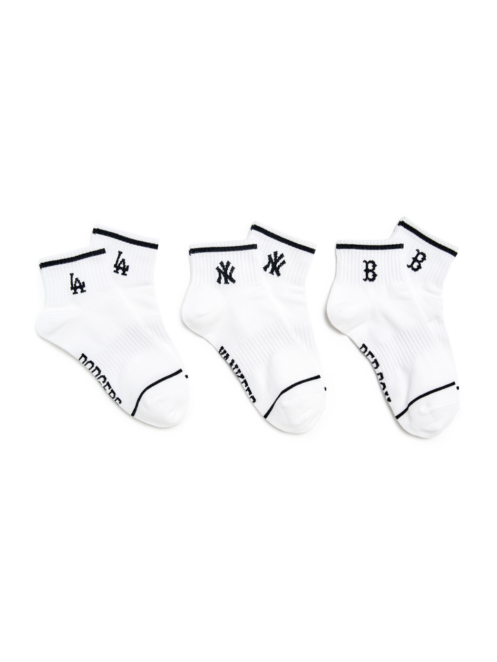Mlb Stripe Small Logo Low Socks 3Pairs Set