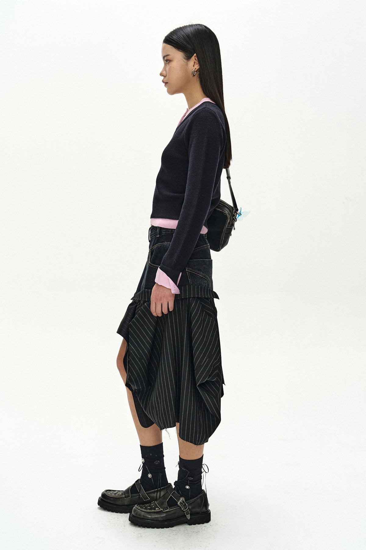 Andersson Bell Layered Shirt Cuff Knit Top