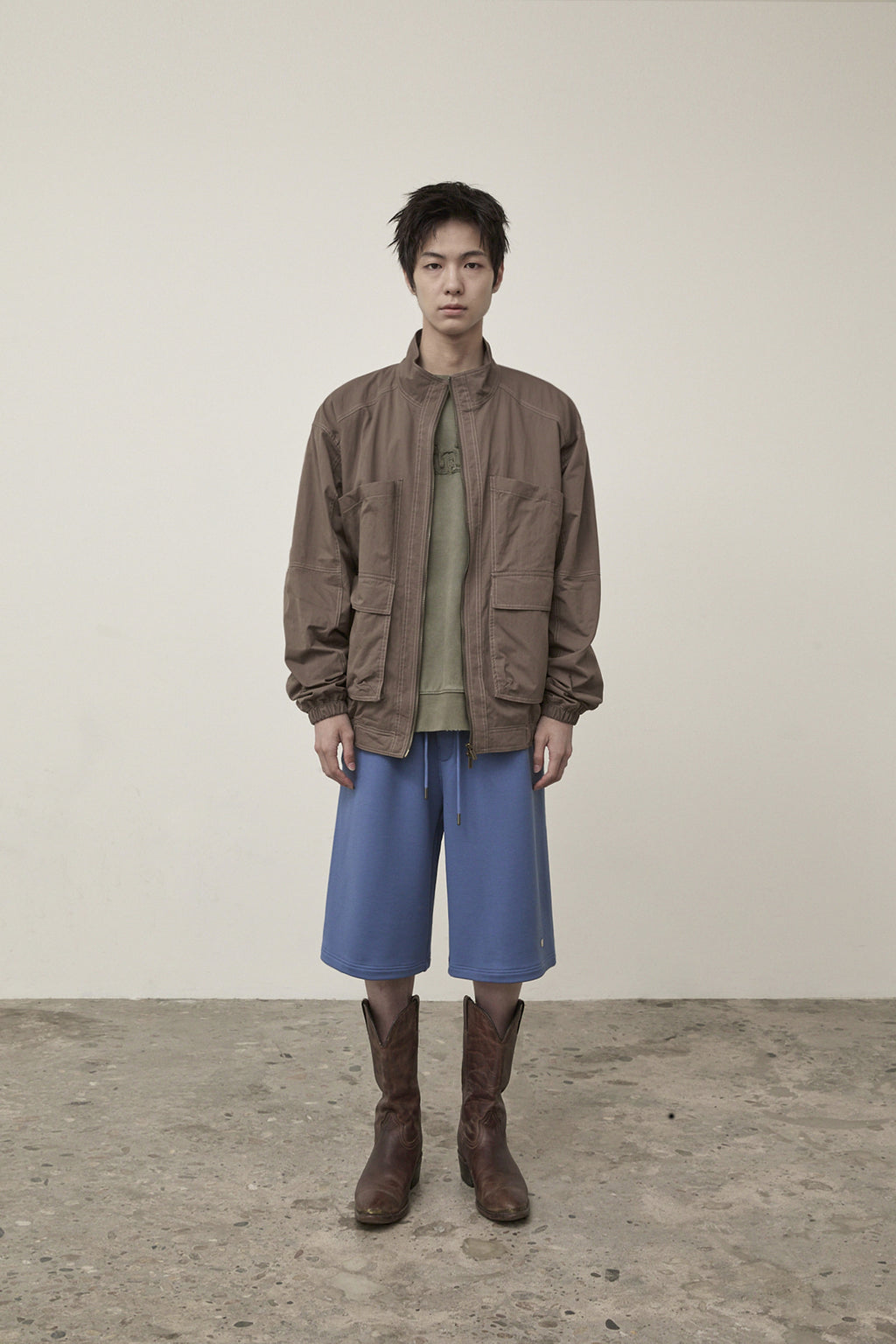 [matinkim] UTILITY BOMBER JUMPER FOR MEN IN KHAKI BROWN