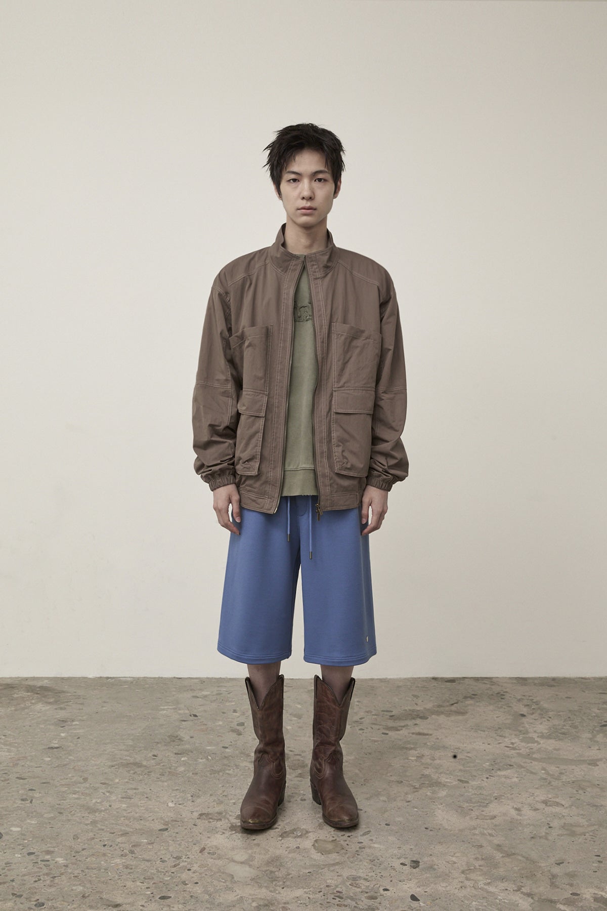 [matinkim] Utility Bomber Jumper For Men IN Khaki Brown