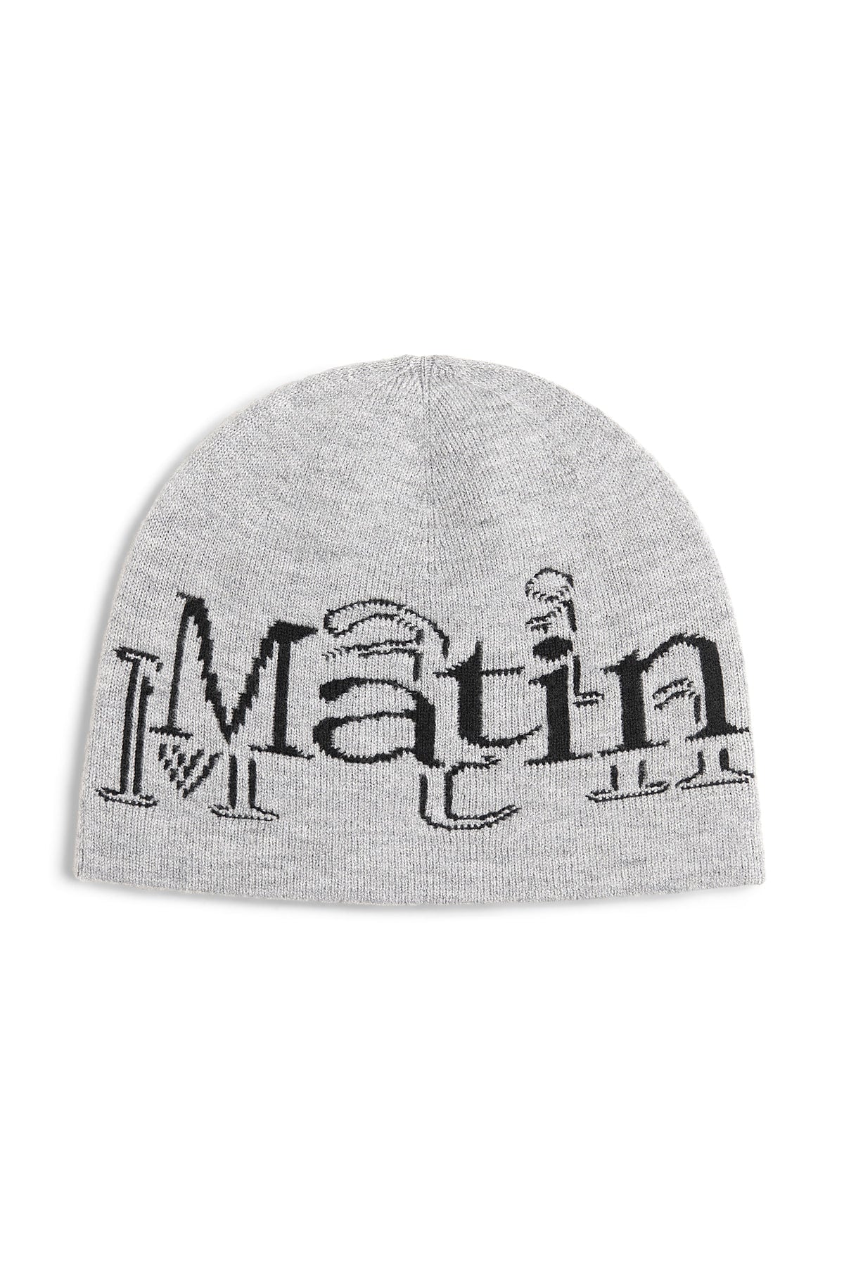 Matinkim Stroke Logo Jacquard Beanie IN Grey
