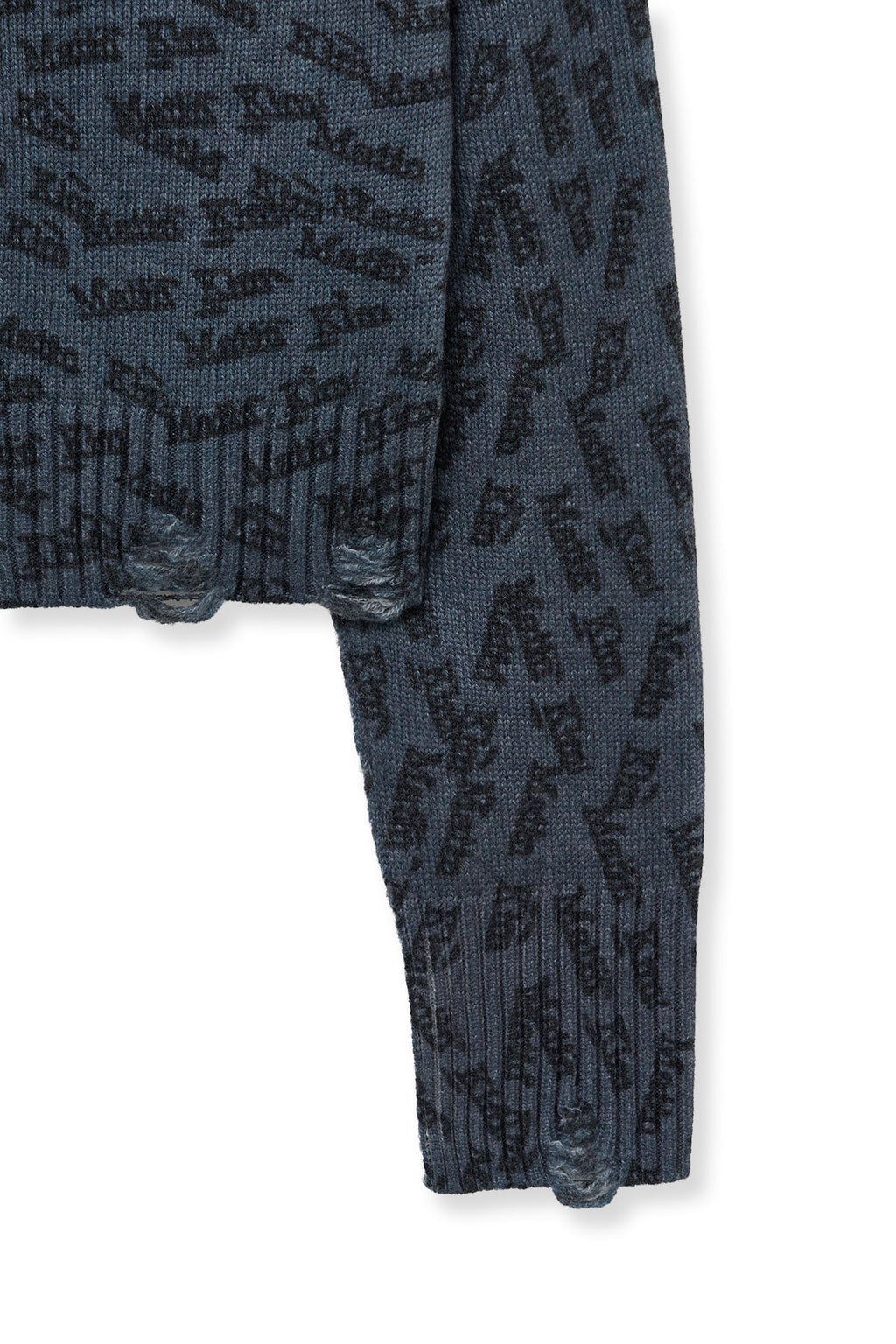 Matinkim Matin Kim All Over Logo Crop Cardigan IN Navy