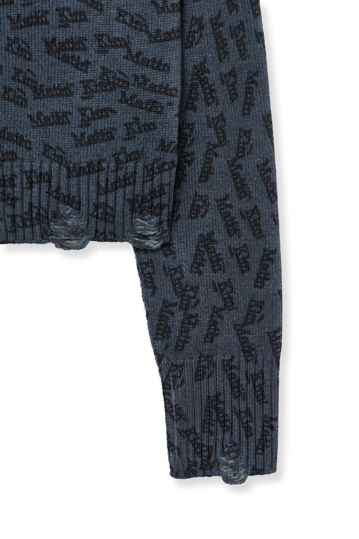 Matinkim Matin Kim All Over Logo Crop Cardigan IN Navy
