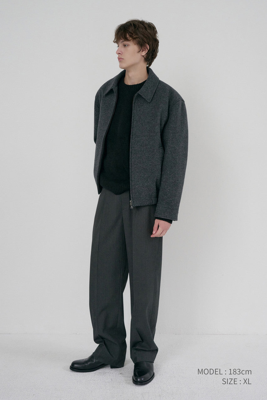 Dunst Unisex Collared Wool Blouson Charcoal Grey