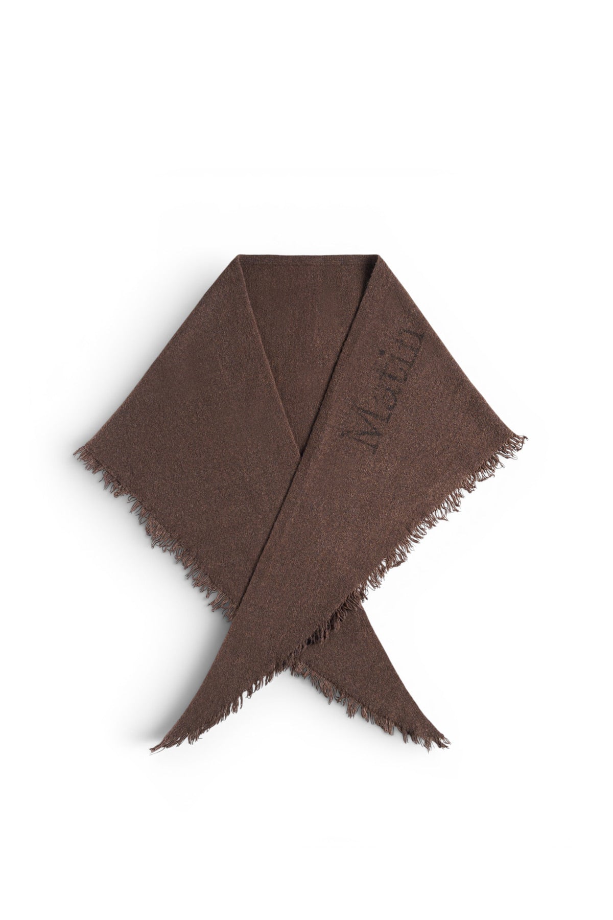 Matinkim Fuzzy Triangle Fringe Muffler IN Brown