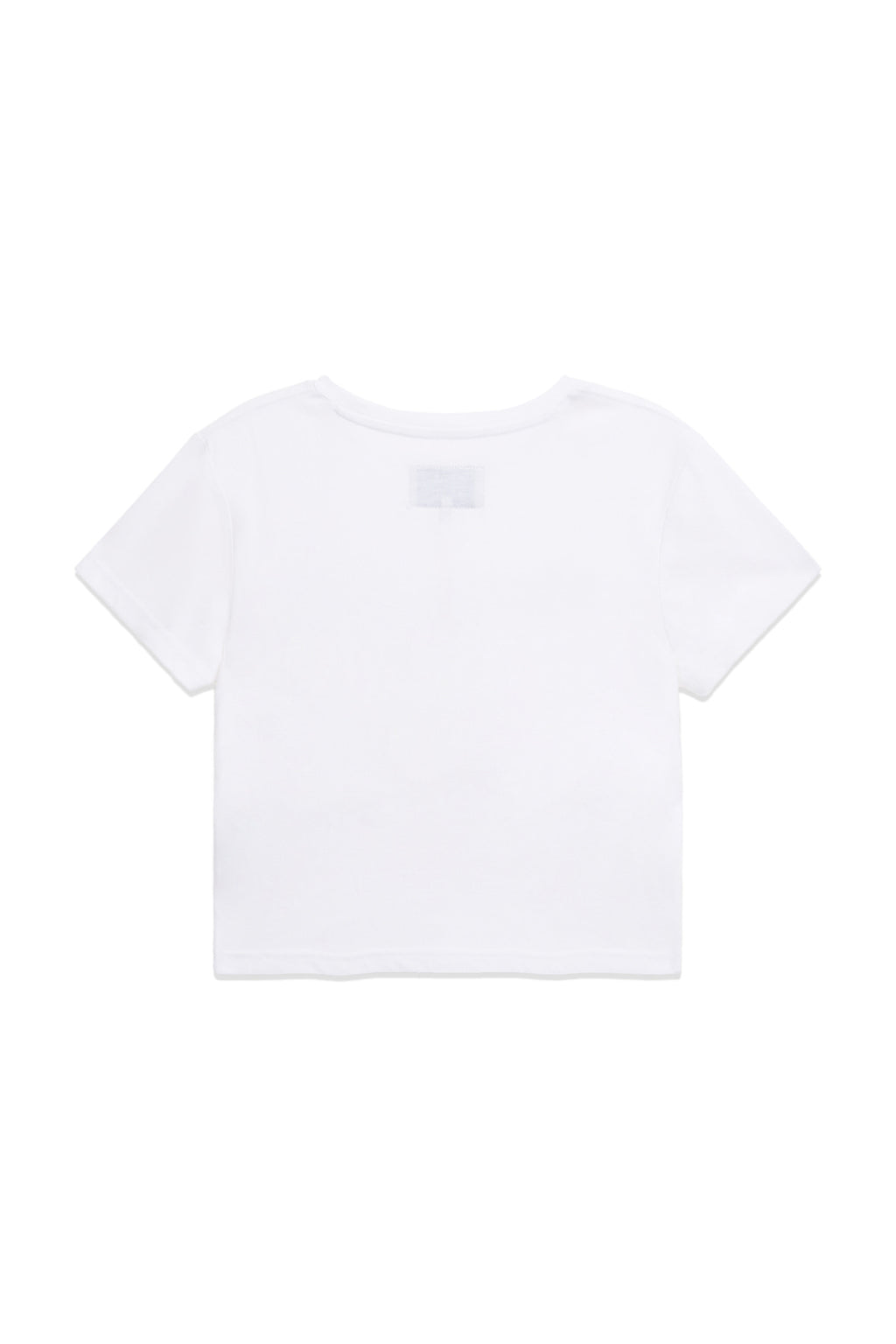 [matinkim] STAMP LOGO GRAPHIC CROP TOP IN WHITE