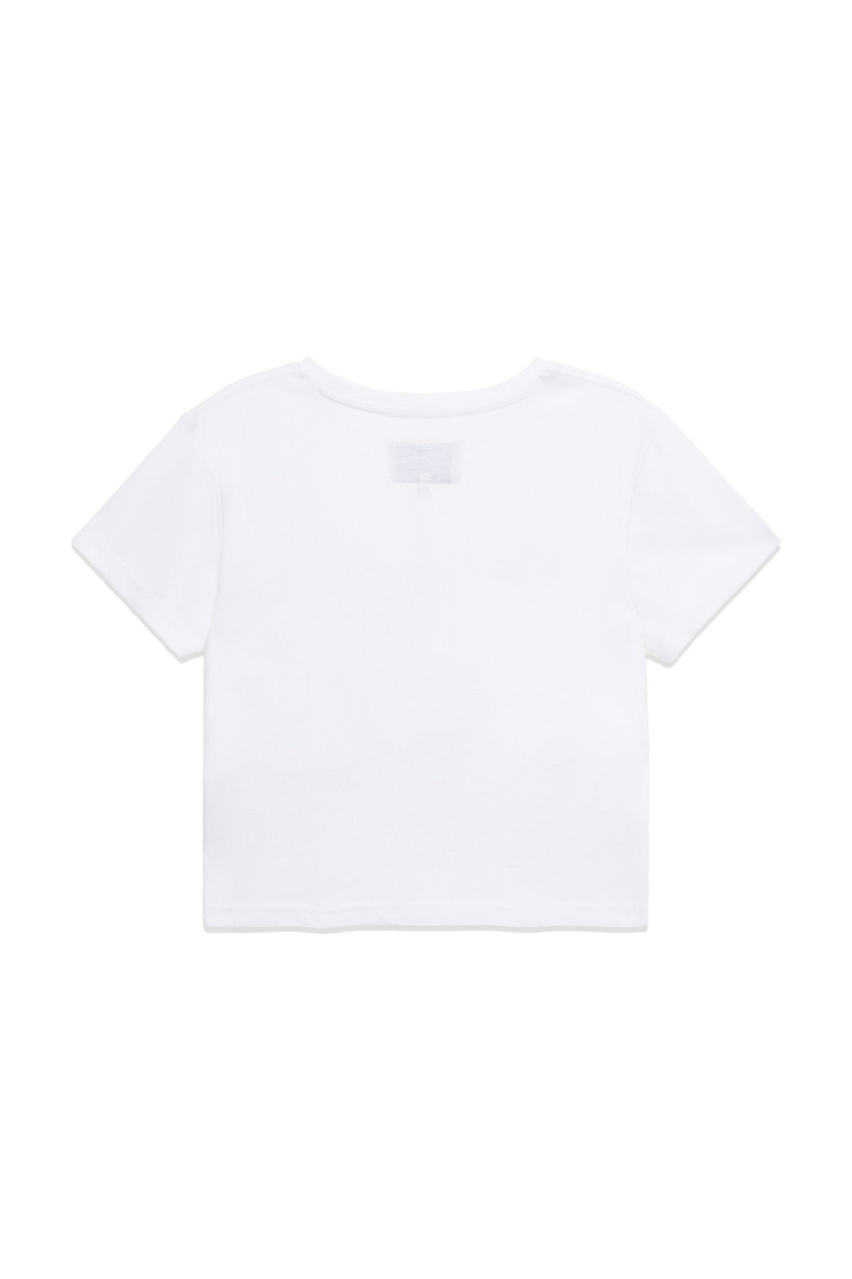 [matinkim] STAMP LOGO GRAPHIC CROP TOP IN WHITE