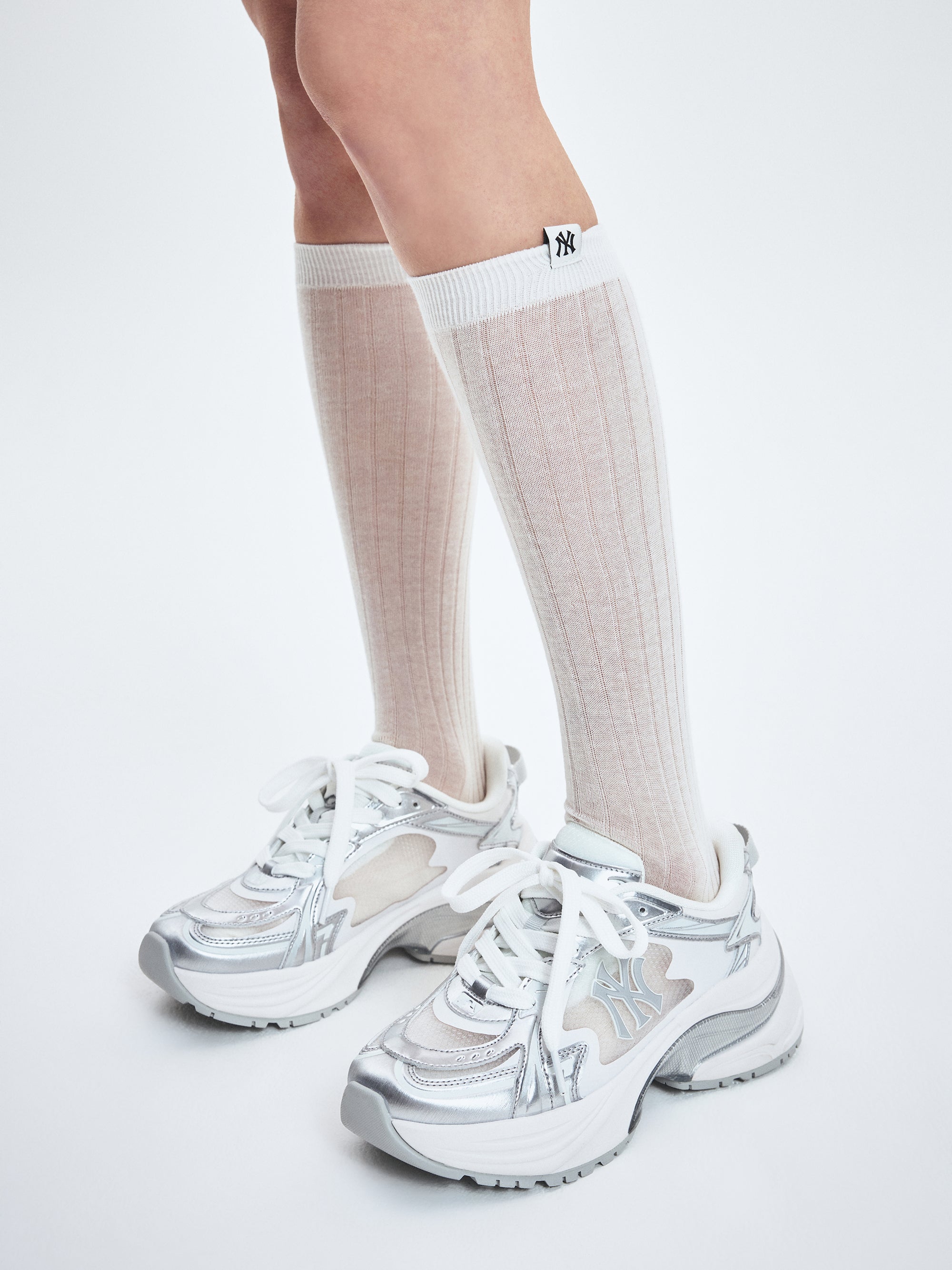 [mlb korea] Summer Silky Loose Knee Socks